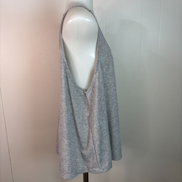 Intimately Free People Swing Tank Top Medium Gray V-Neck Cropped Low-Back - Picture 6 of 9